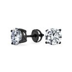 Round Brilliant Cut CZ Stud Earrings Screw Back Rose Gold Sterling Silver 5-9 MM - Image 8