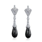 Briolette Faceted Teardrop Cubic Zirconia CZ Chandelier Earrings .925 Sterling Silver