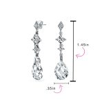 Briolette Teardrop CZ Dangle Chandelier Earrings Sterling Silver Gemstone - Image 14