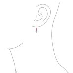 Classic 10K Gold Faceted Double Natural Stones Bezel Set Oval Drop Earrings - Image 8