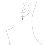 Classic 10K Gold Faceted Double Natural Stones Bezel Set Oval Drop Earrings - Image 7