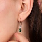 Classic 10K Gold Faceted Double Natural Stones Bezel Set Oval Drop Earrings - Image 15