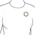 Colorful Marquise CZ Wreath Brooche Pin 14K Gold Plated for Christmas Holiday - Image 3