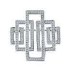 Art Deco Style Statement Large Rectangular CZ Cubic Zirconia Scarf Brooch Pin