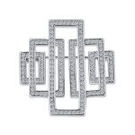 Art Deco Style Statement Large Rectangular CZ Cubic Zirconia Scarf Brooch Pin