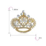 Vintage Bridal Crystal Leaf Flower Brooch Pin Simulated Pearl Silver Gold Tone - Image 4
