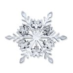 Large Multi Color Ice Blue Frozen Flower Brooche Pin Crystal Holiday Party - Image 2