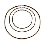 Set of 3 Soft Satin Silk Cord Necklace Sterling Silver Clasp Multiple Lengths - Image 3