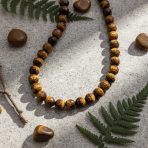 Semi-Precious Natural Tiger Eye Round Stone 10MM Bead Ball Strand Necklace 16-19 Inch - Image 5