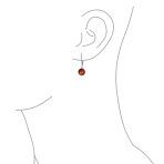 Simple Gemstone 8MM Drop Ball Earrings Secure Hinge Lever Back Sterling Silver - Image 47