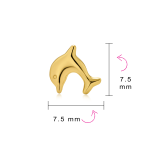 Tiny Daith Nautical Dolphin 14K Gold Cartilage Ear Stud Earring Helix Push Back - Image 4