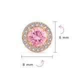 Round Solitaire Halo Purple CZ Stud Earrings.925 Sterling Silver 8MM - Image 14