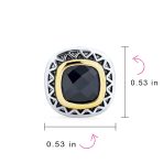 Black Onyx Cubic Zirconia Stud Earrings Silver Gold Brass - Image 4