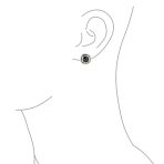 Black Onyx Cubic Zirconia Stud Earrings Silver Gold Brass - Image 3