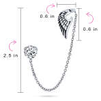 Spiritual Angel Wing Feather Ear Cuff Cartilage Earring CZ Stud Stainless Steel - Image 3