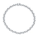 Modern Bride Zig Zag Cocktail CZ Round Bubble Bezel Set Zirconia Tennis Necklace 16 Inch