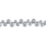 Modern Bride Zig Zag Cocktail CZ Round Bubble Bezel Set Zirconia Tennis Necklace 16 Inch - Image 2