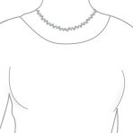 Modern Bride Zig Zag Cocktail CZ Round Bubble Bezel Set Zirconia Tennis Necklace 16 Inch - Image 3