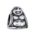 Asian Laughing Buddha Charm Bead Sterling Silver Fits European Bracelet