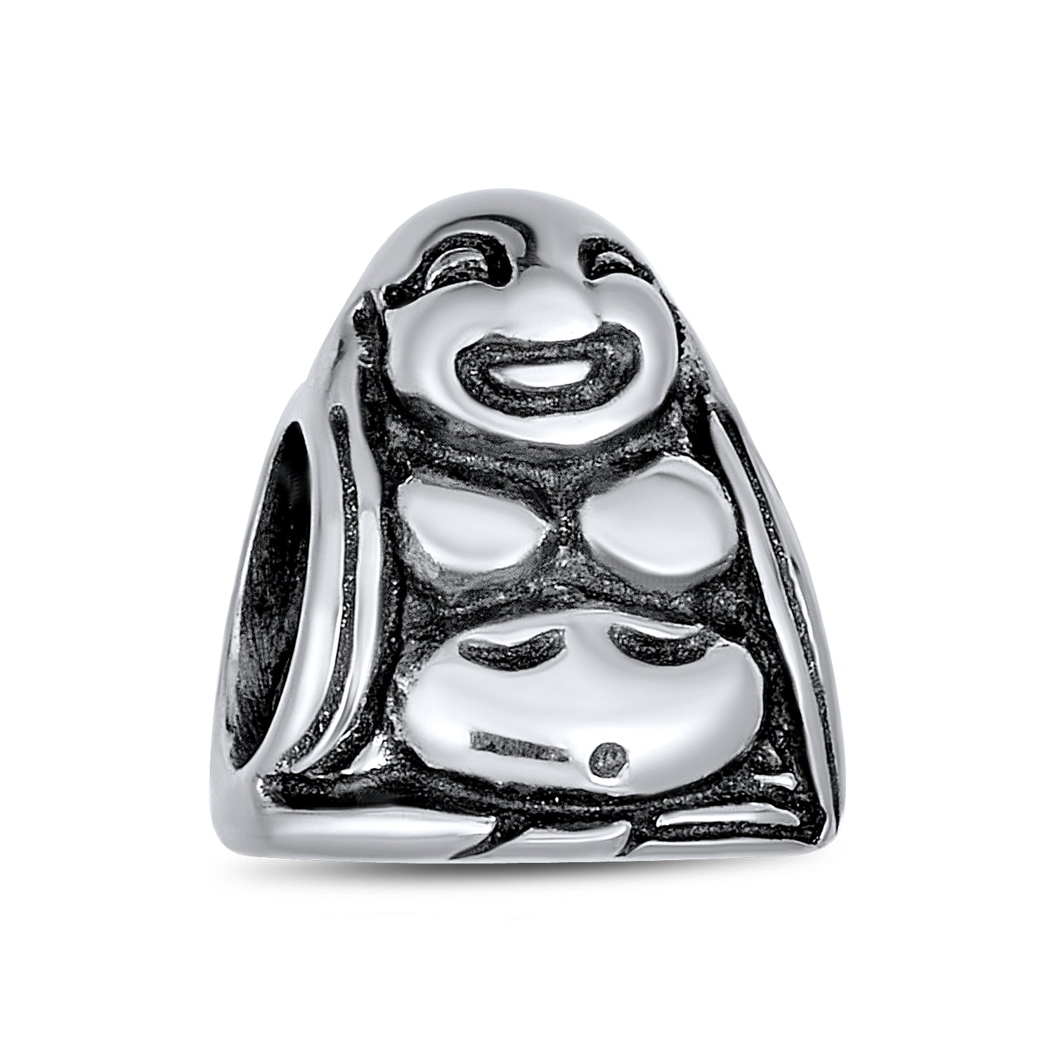buddha-bead-charm-pandora_pbx-uec-2-16_1 Asian Laughing Buddha Charm Bead Sterling Silver Fits European Bracelet - Image 1