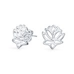 Blossom Lily Flower Lotus Pendant Necklace Sterling Silver - Image 2