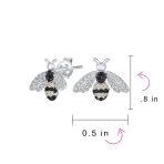 Estate Vintage Art Deco Queen Bumble Bee Stud Earrings in Sterling Silver - Image 4
