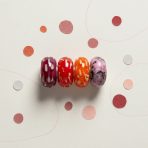 Mixed Set of 4 Sterling Silver Core Red Orange Pink Murano Glass Charm Beads - Image 4