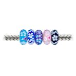 Romantic Mixed Set 5 Sterling Silver Core Murano Glass Charm Beads for Bracelets - Image 2