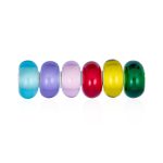 Mixed Spacer Set Aqua Green Yellow Red Pink Purple Murano Glass Charm Bead