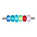 Multi Colors Set of 6 Sterling Silver Core Murano Glass Charm Bead for Bracelet - Image 2