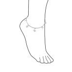 Nature Garden Butterfly Anklet Ankle Bracelet Sterling Silver 9-10 Inch - Image 3
