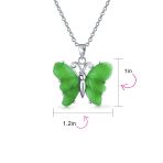 Pink Rose Quartz Garden Butterfly Pendant Necklace .925 Sterling Silver - Image 7
