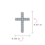 Religious Cross CZ Stud Earrings Micro Pave Cubic Zirconia Sterling Silver - Image 4