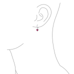 Romantic Love Pink Red Cubic Zirconia CZ Dangling Heart Huggie Mini Hoop Earrings Sterling Silver - Image 2