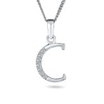 Delicate Pave CZ Block Letter Alphabet Pendant Necklace Sterling Silver - Image 3