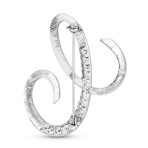 Large Statement ABC Pave Crystal Monogram Brooch Pin Silver or Gold Plated - Image 13