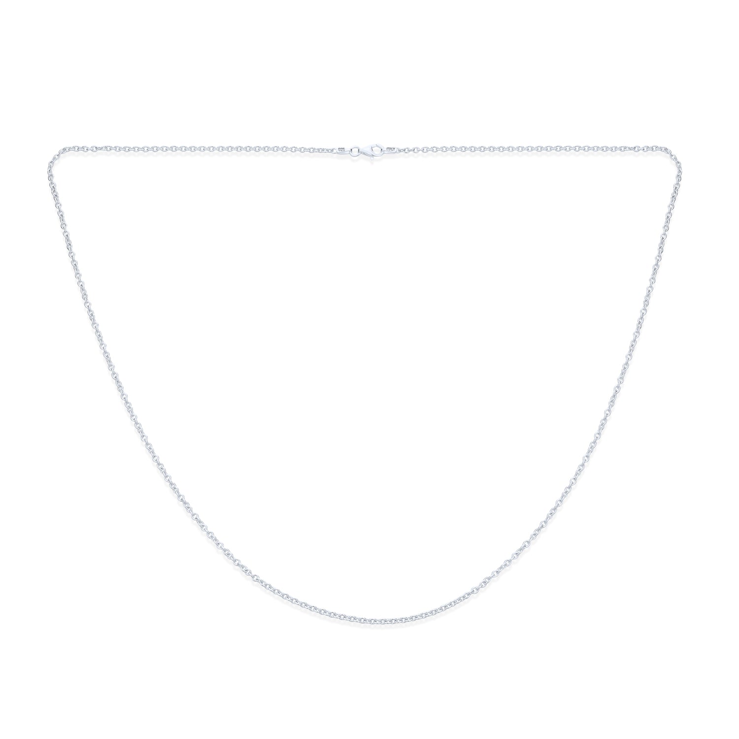cable-silver-sterling-round-link-rolo-chain-sstr-rl60_2 Sterling Silver Rolo Chain Necklace 60 Gauge Round Link Made in Italy - Image 1
