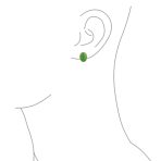 7CT Oval Cabochon Gemstones 17K Gold Plated Clip-On Earrings - Image 9