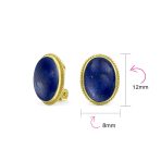 7CT Oval Cabochon Gemstones 17K Gold Plated Clip-On Earrings - Image 15
