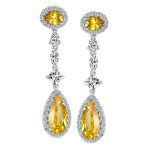 Art Deco Style Royal Green Cubic Zirconia Halo CZ Statement Teardrop Chandelier Earrings Silver Plated - Image 12
