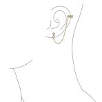 Forever Love Ear Cuff Cartilage Wrap Infinity Earring & CZ Stud Gold Plated .925 Sterling Silver - Image 4