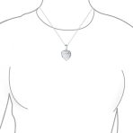Vintage Style Keepsake Leaf Design Heart Photo Locket Necklace Pendant .925 Silver - Image 4