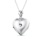 Vintage Style Heart Shaped Locket Pendant Necklace Holds Photos Silver - Image 3