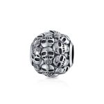 De Los Muertos Skeleton Skulls Charm Bead .925 Sterling Silver European Bracelet