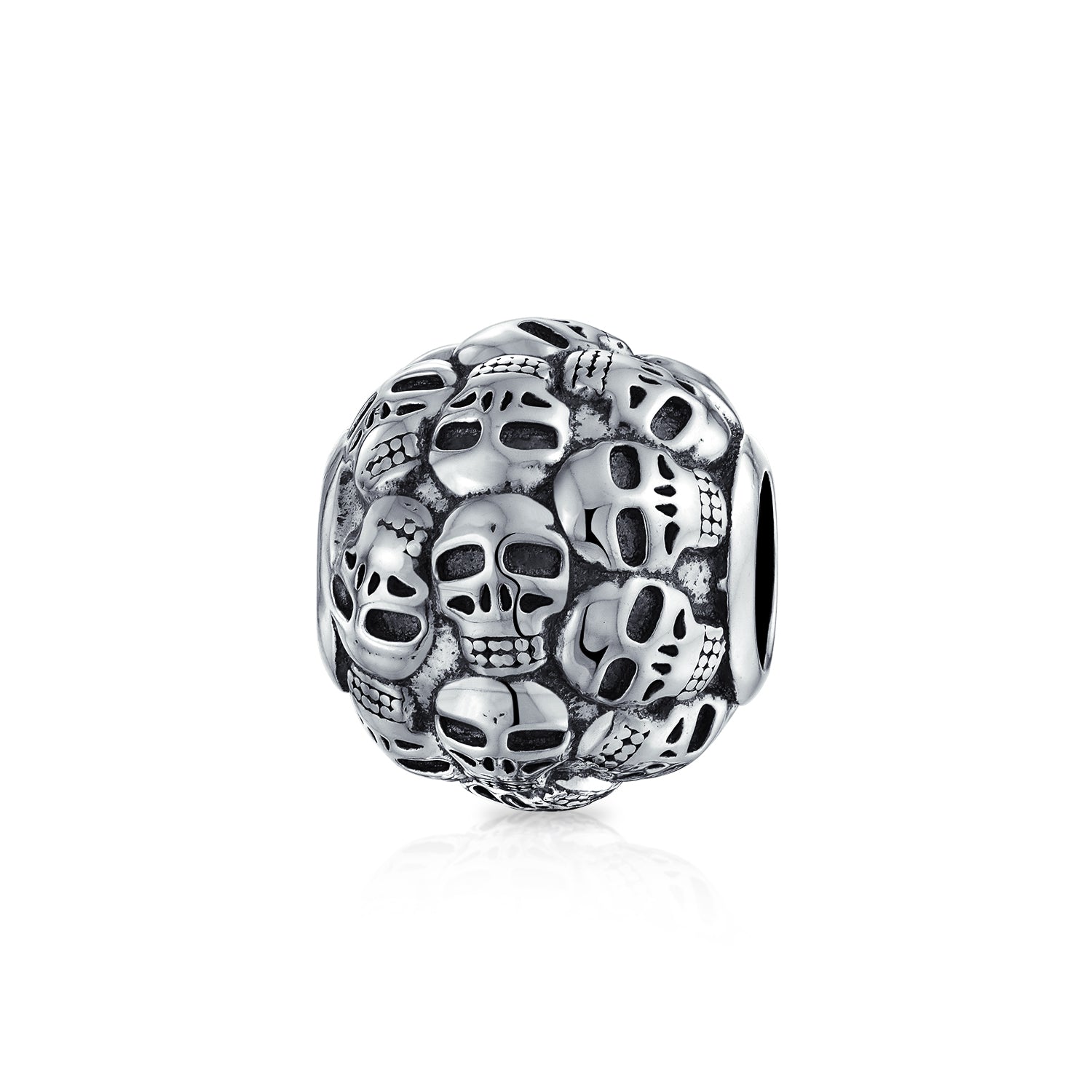 catacombs-bead-charm-silver-pandora_pbx-hs-803-d-az_1 De Los Muertos Skeleton Skulls Charm Bead .925 Sterling Silver European Bracelet - Image 1