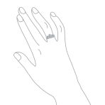 Sterling Silver 2CT Round CZ Solitaire Engagement Ring Set with Baguette Side Stones 6-Prong Design - Image 3