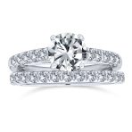 1 CT Canary Yellow Solitaire CZ Cubic Zirconia Engagement Ring Set & Eternity Band Sterling Silver