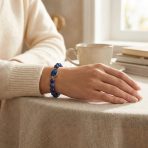 Stacking Stretch Bracelet Lapis Amethyst Turquoise Hearts - Image 5