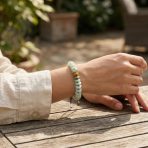 Natural Light Green Jade Donut Disc Stone Bracelet Adjustable Cord 7-9” - Image 3