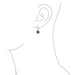 Simple Gemstone 8MM Drop Ball Earrings Secure Hinge Lever Back Sterling Silver - Image 39